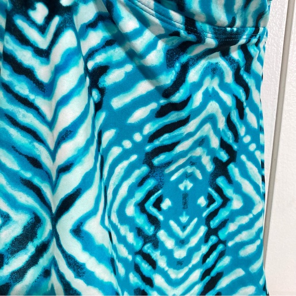 HULA HONEY After Shock Tie-Dyed Cut-Out Back Tankini Teal Macrame Detail Large - Picture 8 of 13